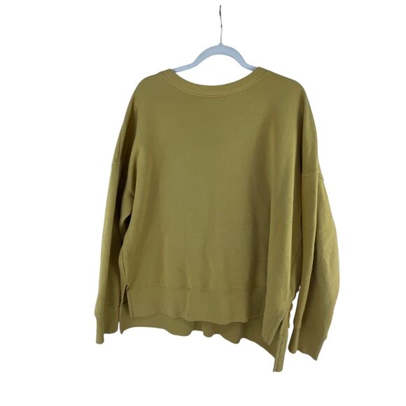 Women's Yellow Skull Lace Patchwork Oversized Goth Handmade Sweatshirt Crew Neck - Picture 3 of 6